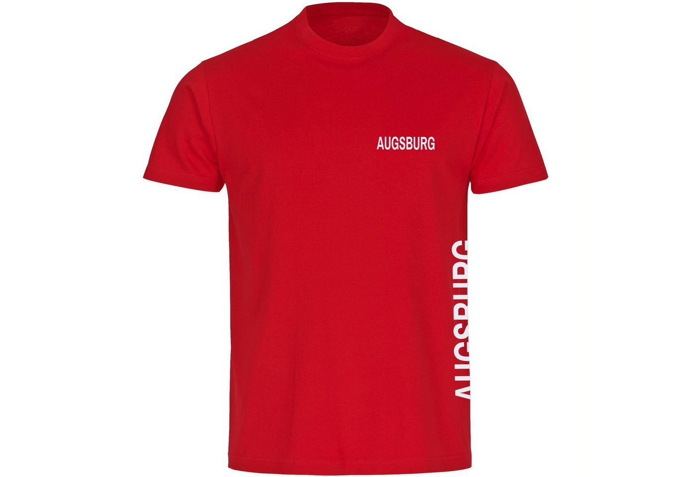 multifanshop T-Shirt Herren Augsburg - Brust & Seite - Männer von multifanshop