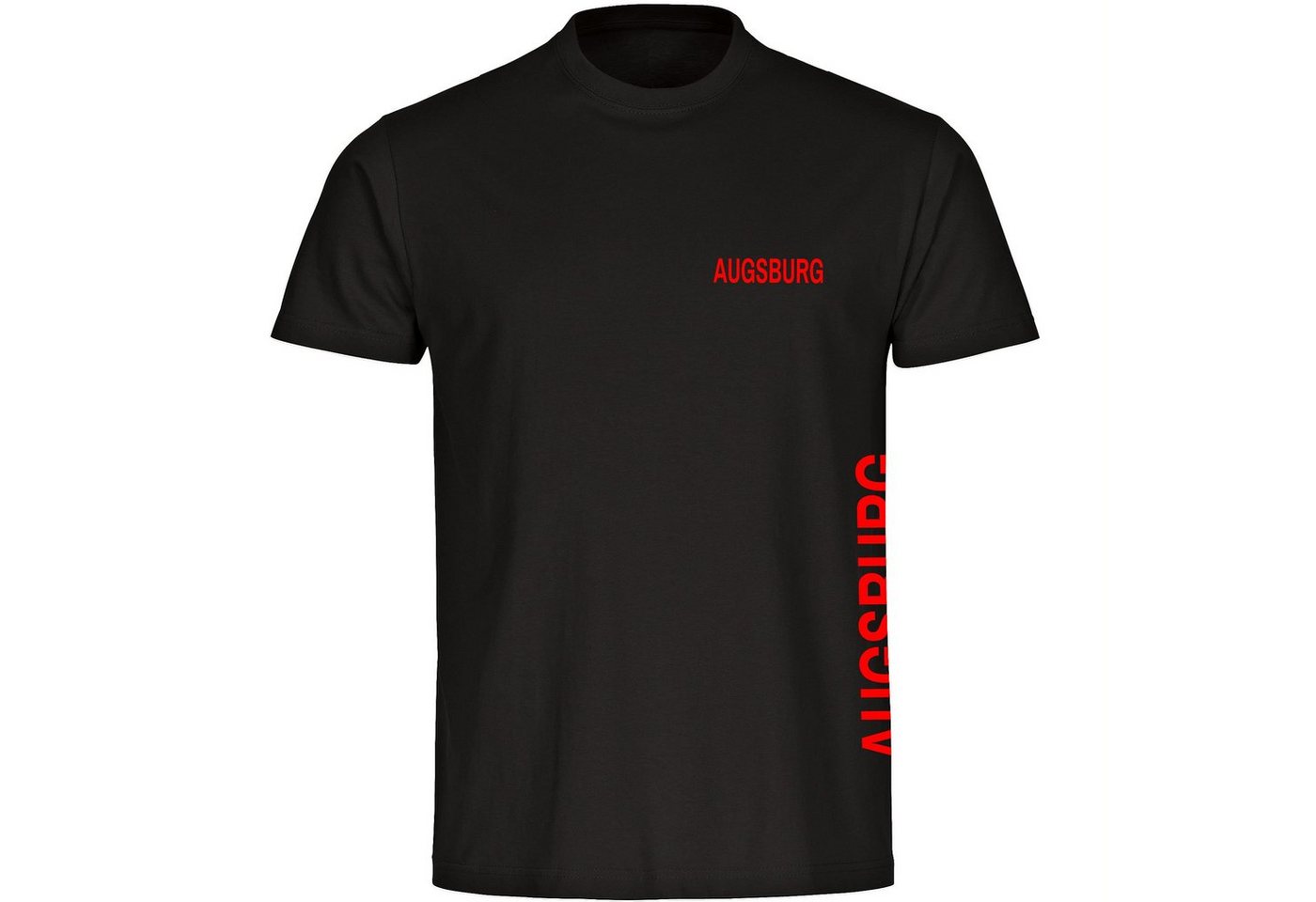 multifanshop T-Shirt Herren Augsburg - Brust & Seite - Männer von multifanshop