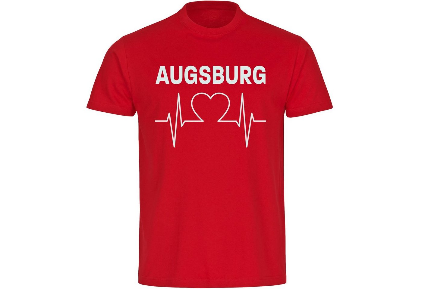 multifanshop T-Shirt Herren Augsburg - Herzschlag - Männer von multifanshop