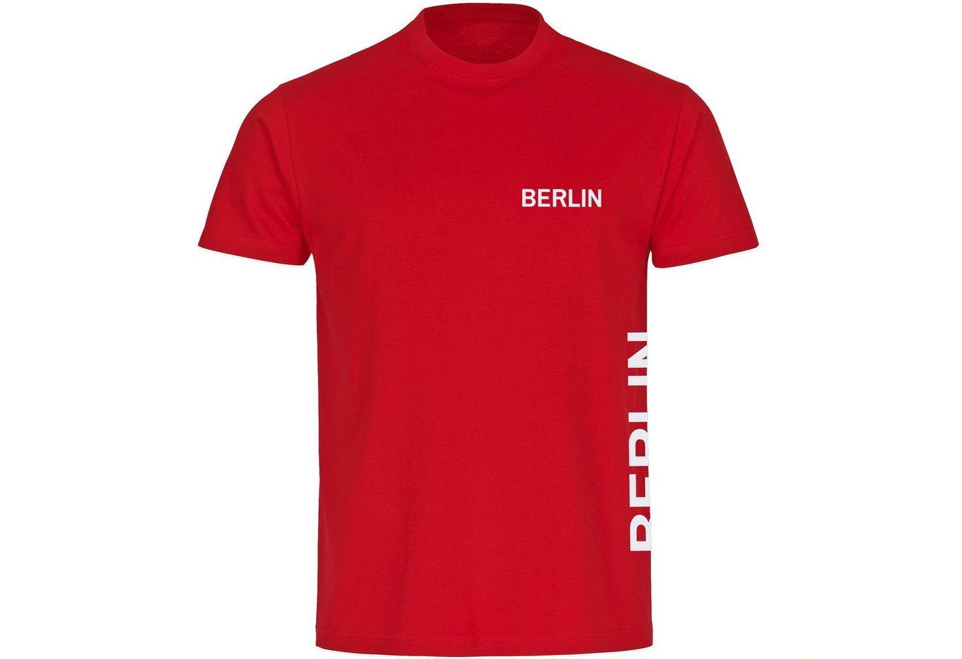 multifanshop T-Shirt Herren Berlin rot - Brust & Seite - Männer von multifanshop