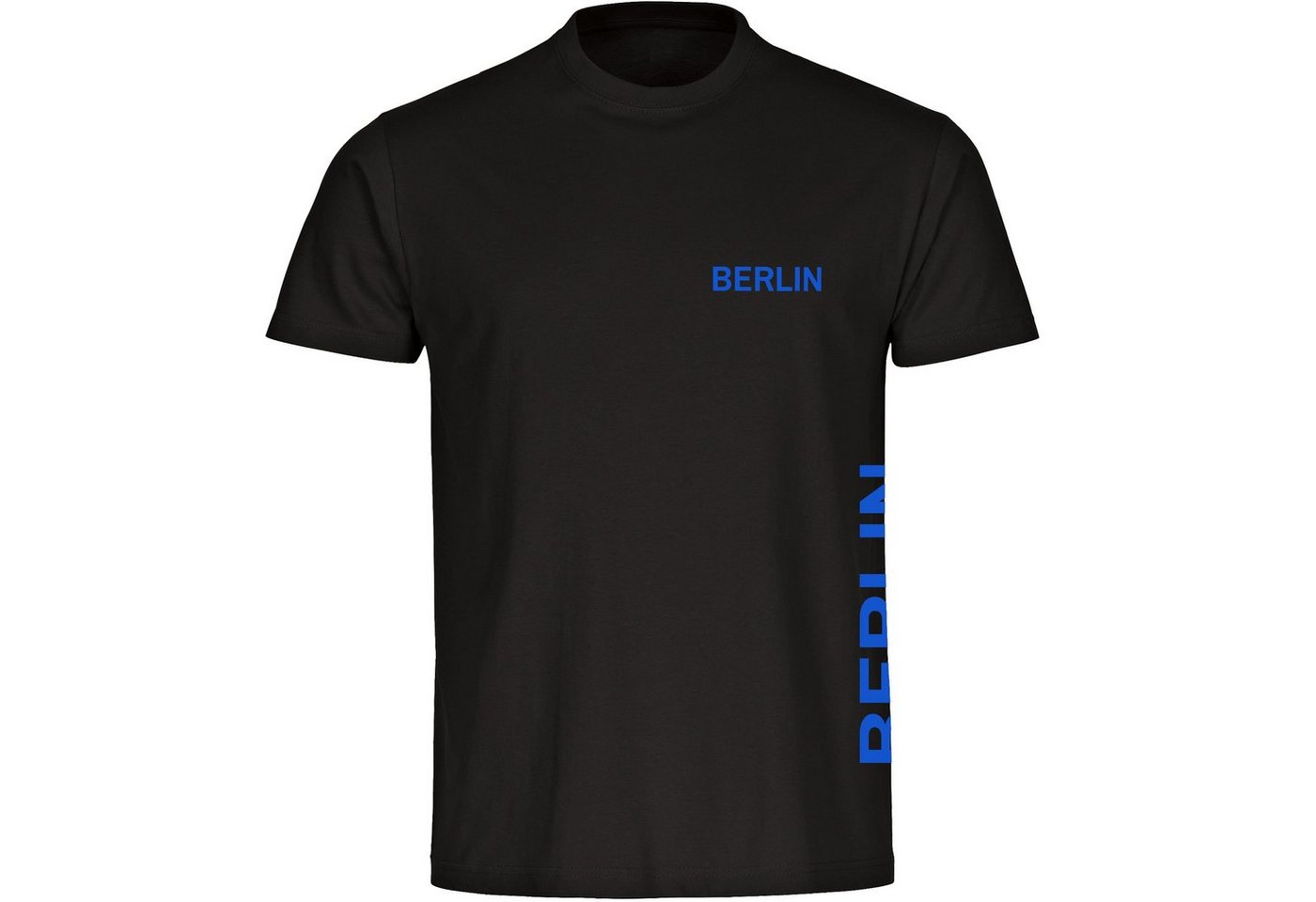 multifanshop T-Shirt Herren Berlin blau - Brust & Seite - Männer von multifanshop