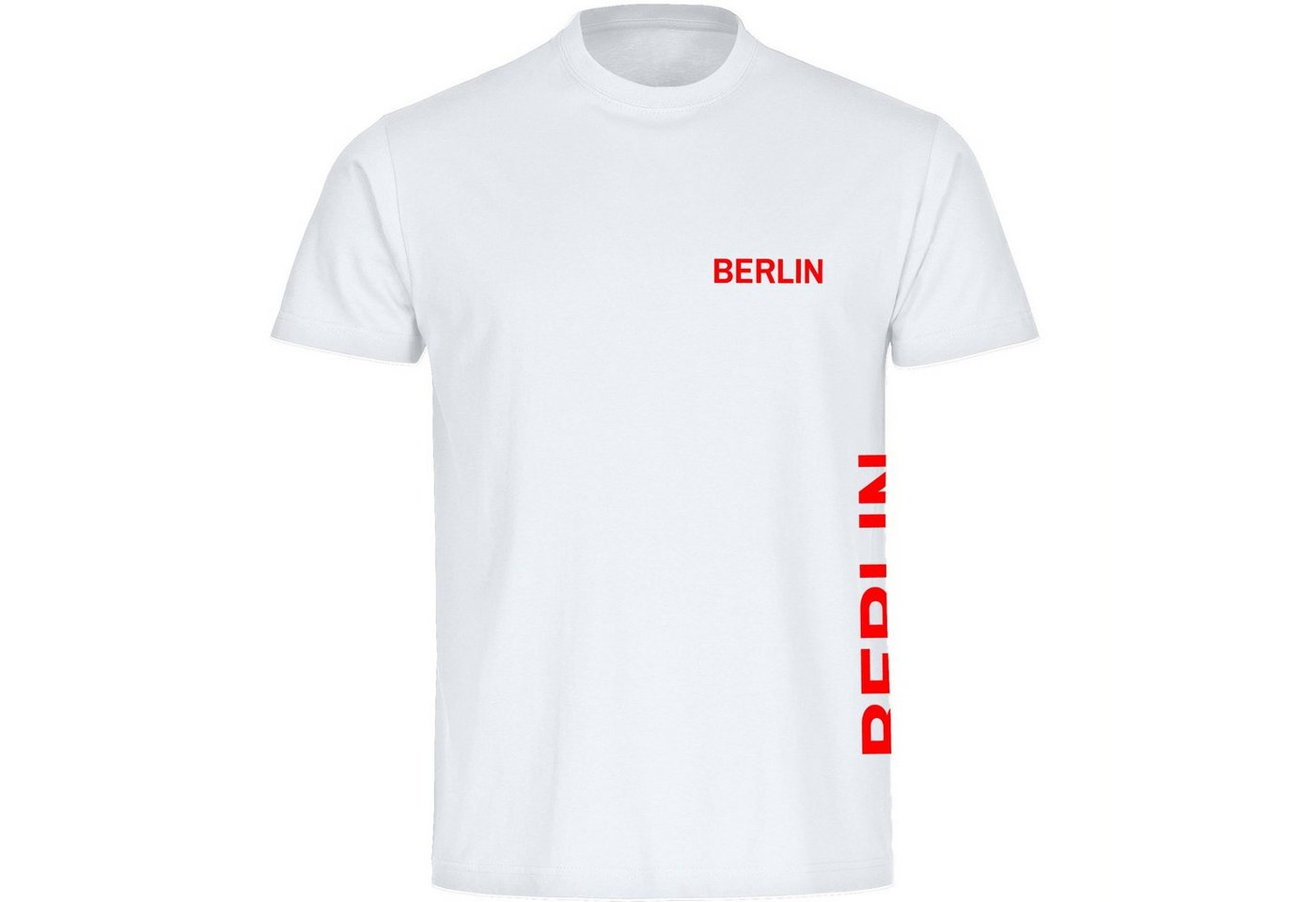 multifanshop T-Shirt Herren Berlin rot - Brust & Seite - Männer von multifanshop