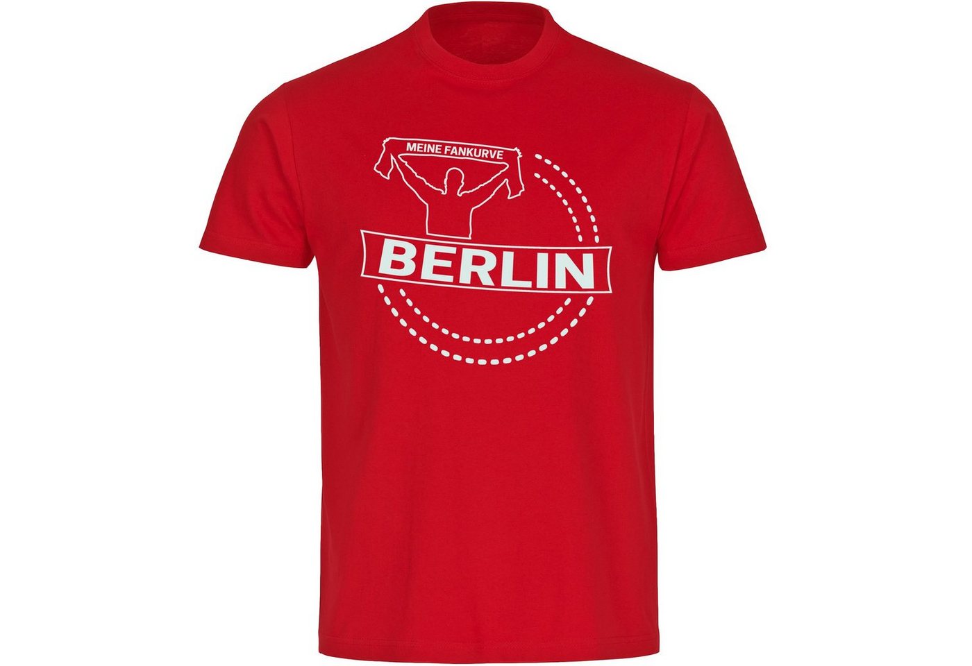 multifanshop T-Shirt Herren Berlin rot - Meine Fankurve - Männer von multifanshop