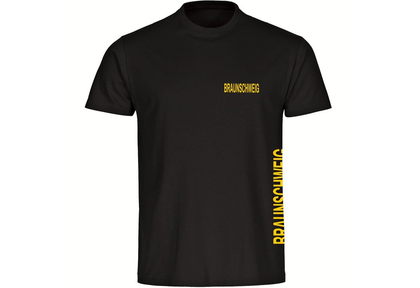 multifanshop T-Shirt Herren Braunschweig - Brust & Seite - Männer von multifanshop