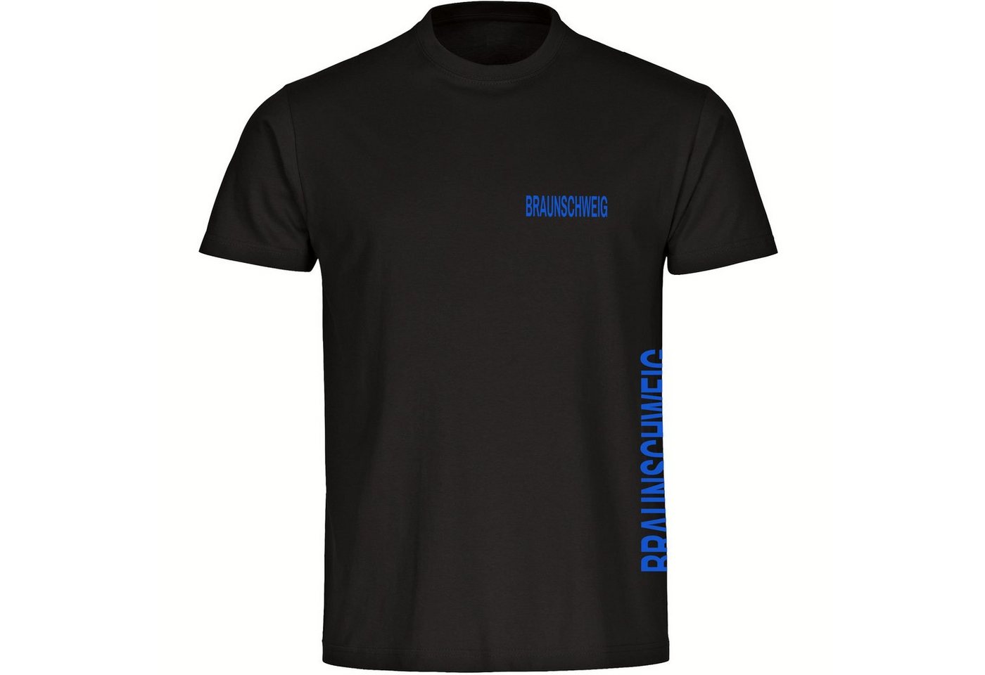 multifanshop T-Shirt Herren Braunschweig - Brust & Seite - Männer von multifanshop