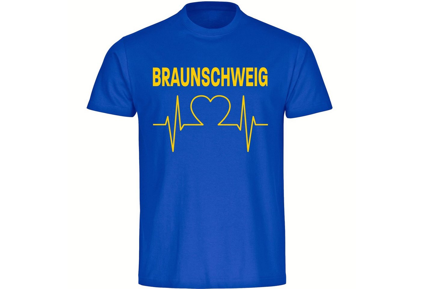 multifanshop T-Shirt Herren Braunschweig - Herzschlag - Männer von multifanshop