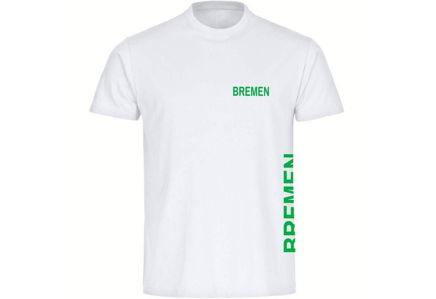 multifanshop T-Shirt Herren Bremen - Brust & Seite - Männer von multifanshop