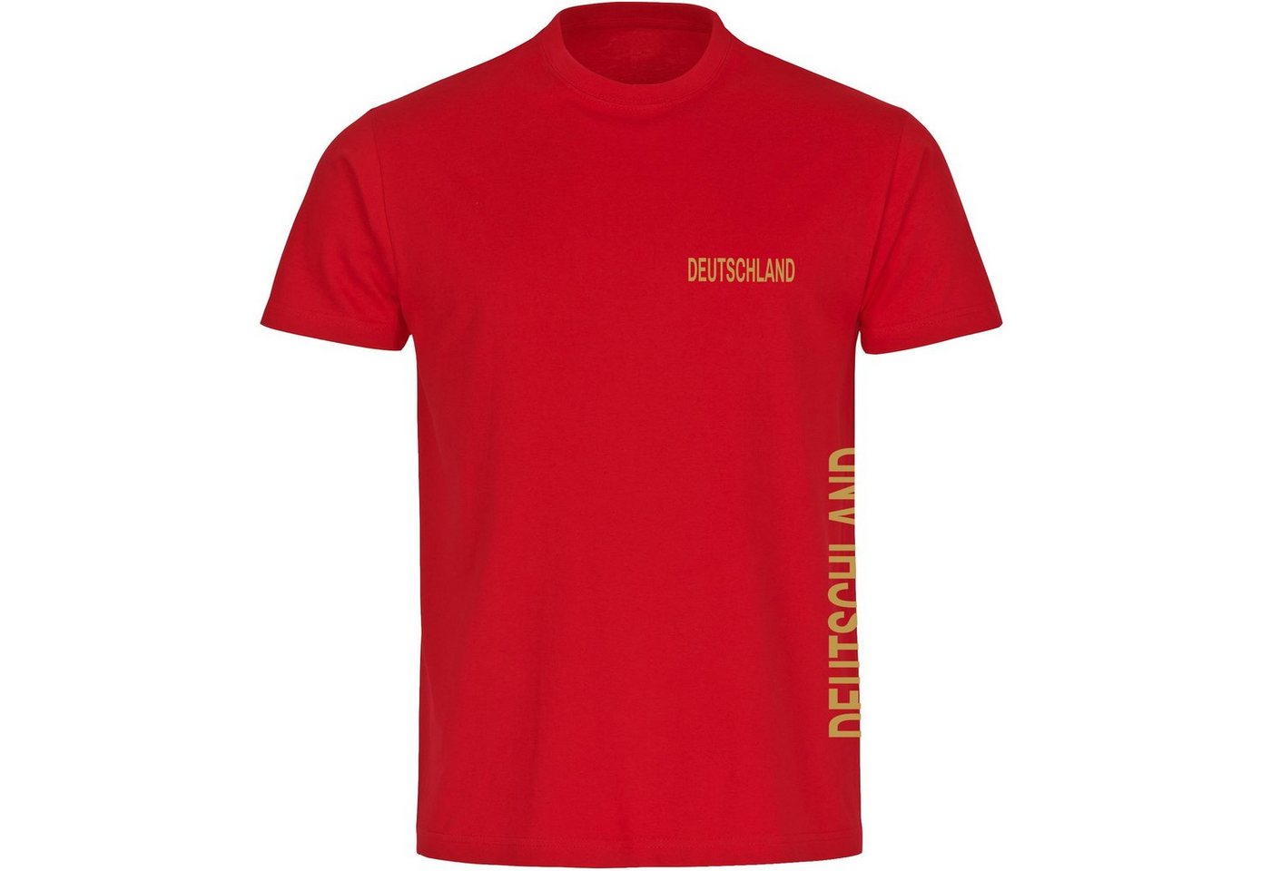 multifanshop T-Shirt Herren Deutschland - Brust & Seite Gold - Männer von multifanshop