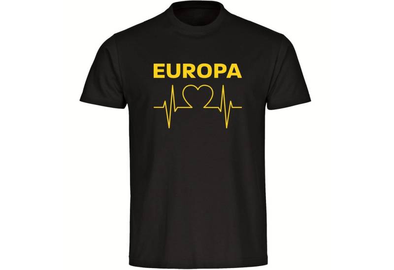 multifanshop T-Shirt Herren Europa - Herzschlag - Männer von multifanshop