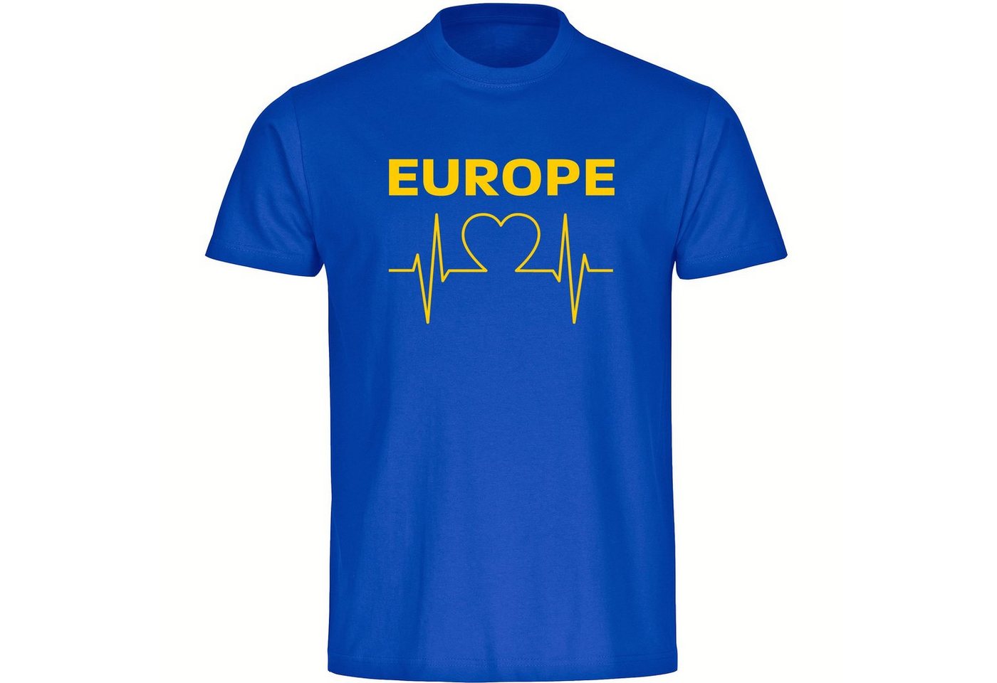 multifanshop T-Shirt Herren Europe - Herzschlag - Männer von multifanshop