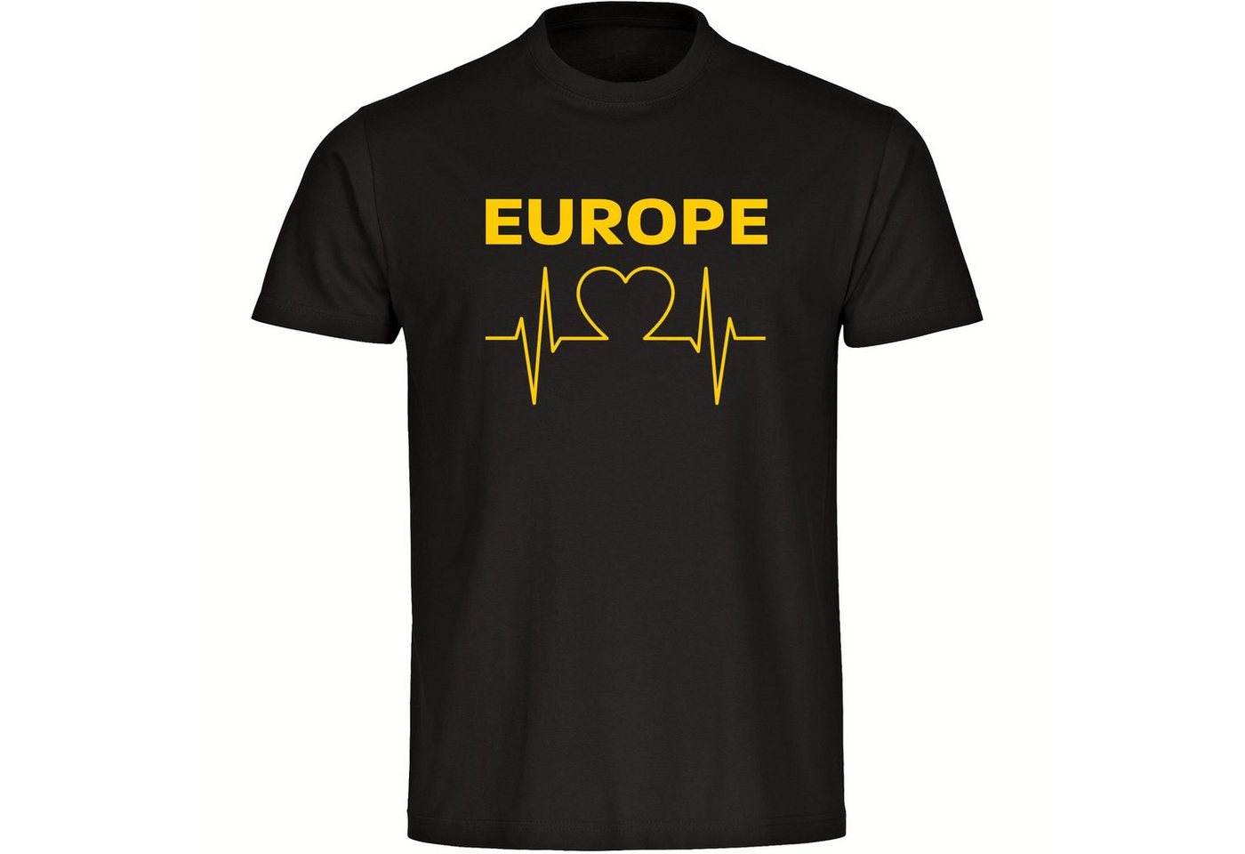 multifanshop T-Shirt Herren Europe - Herzschlag - Männer von multifanshop