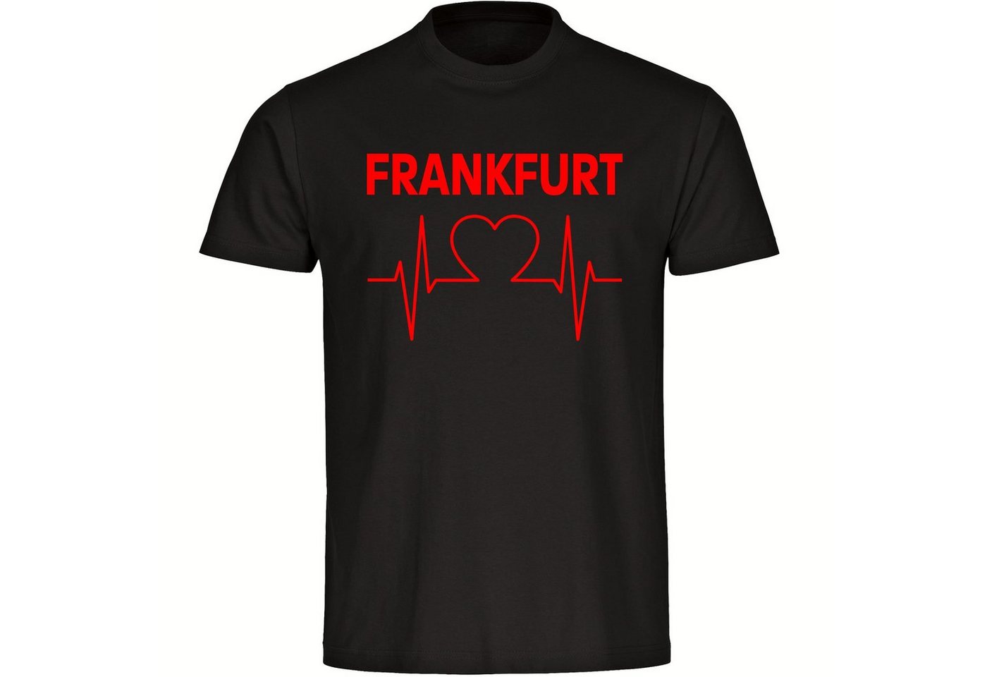 multifanshop T-Shirt Herren Frankfurt - Herzschlag - Männer von multifanshop