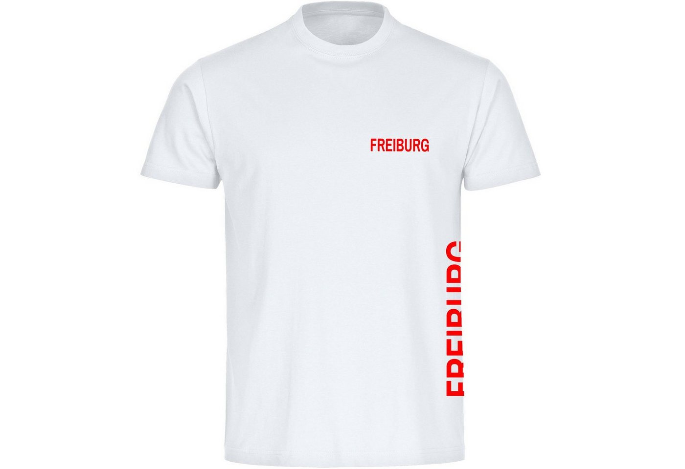 multifanshop T-Shirt Herren Freiburg - Brust & Seite - Männer von multifanshop