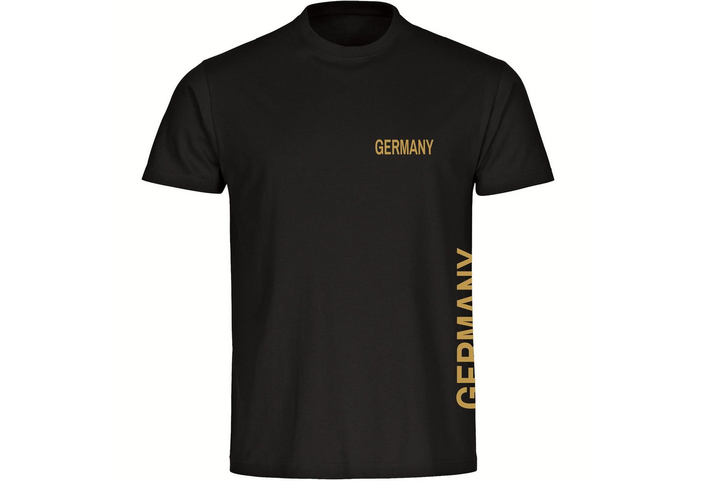 multifanshop T-Shirt Herren Germany - Brust & Seite Gold - Männer von multifanshop