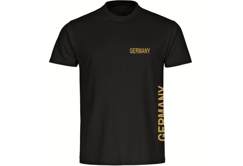multifanshop T-Shirt Herren Germany - Brust & Seite Gold - Männer von multifanshop
