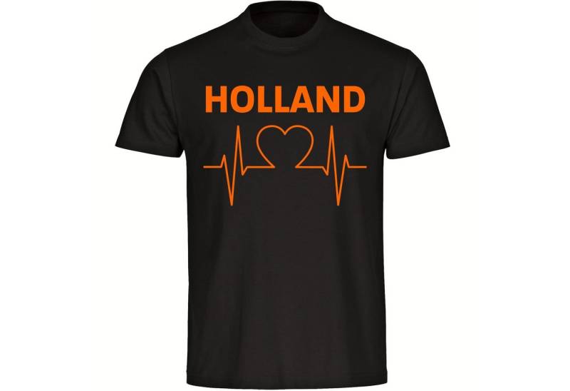 multifanshop T-Shirt Herren Holland - Herzschlag - Männer von multifanshop