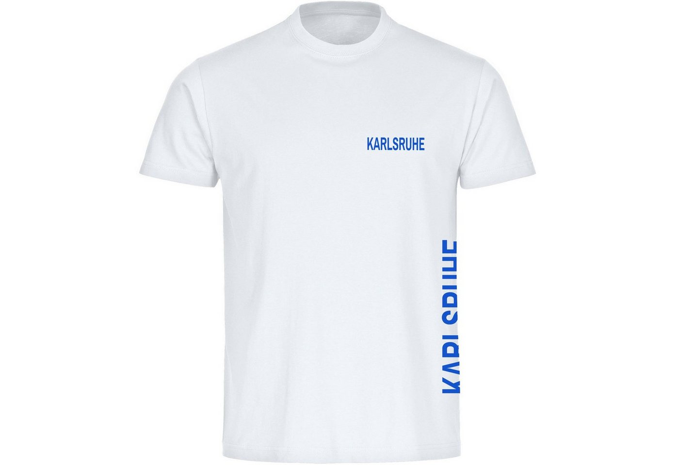 multifanshop T-Shirt Herren Karlsruhe - Brust & Seite - Männer von multifanshop