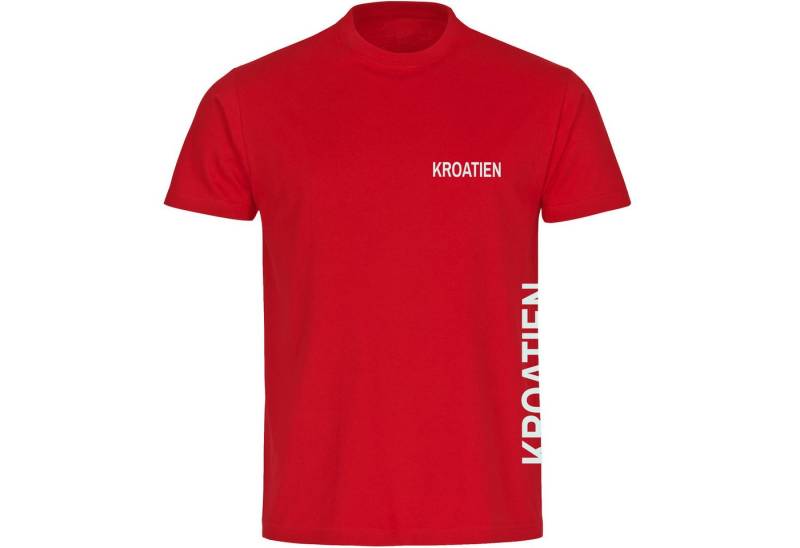 multifanshop T-Shirt Herren Kroatien - Brust & Seite - Männer von multifanshop