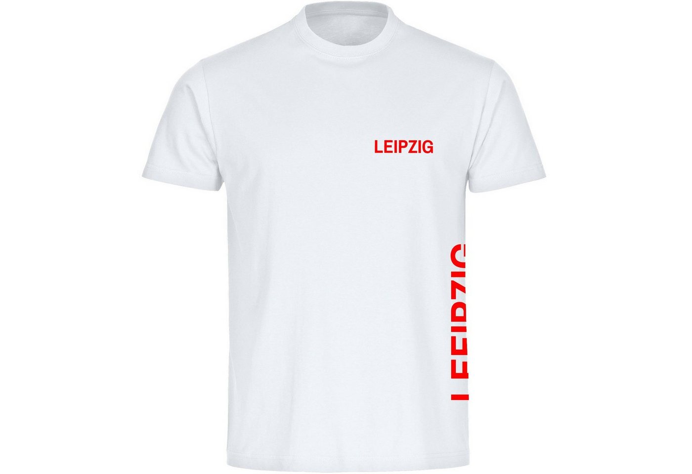 multifanshop T-Shirt Herren Leipzig - Brust & Seite - Männer von multifanshop