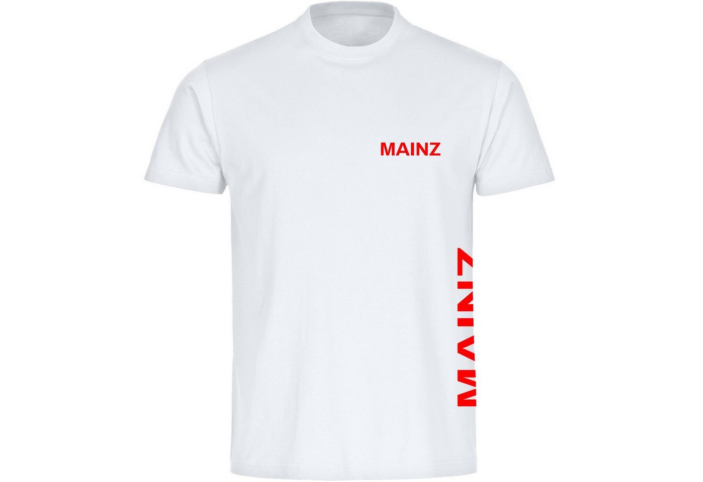 multifanshop T-Shirt Herren Mainz - Brust & Seite - Männer von multifanshop