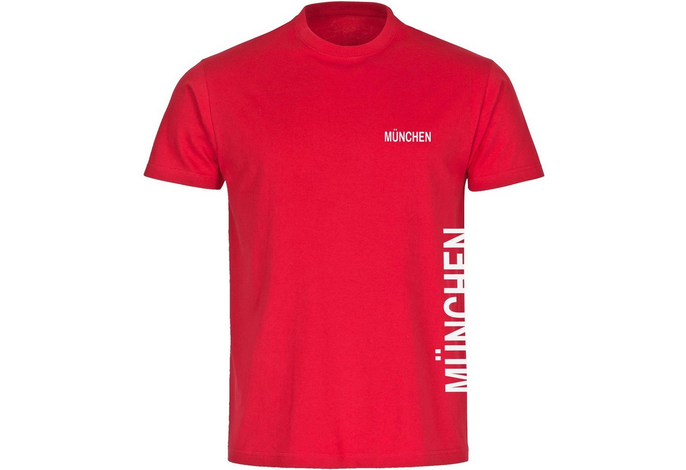 multifanshop T-Shirt Herren München rot - Brust & Seite - Männer von multifanshop