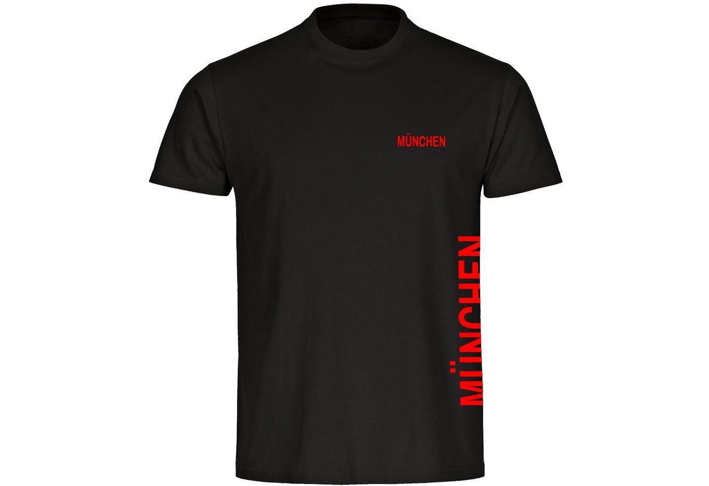 multifanshop T-Shirt Herren München rot - Brust & Seite - Männer von multifanshop