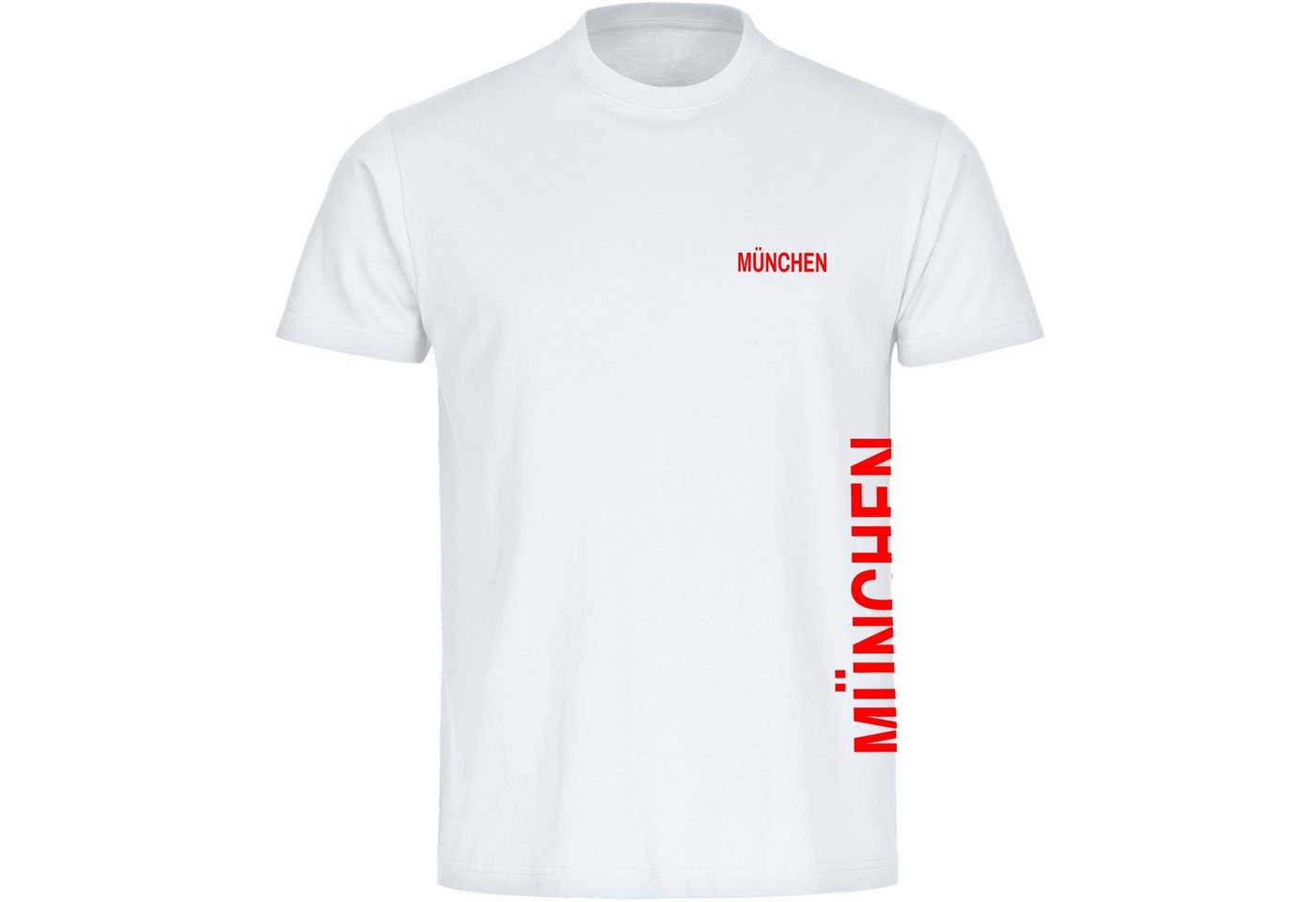 multifanshop T-Shirt Herren München rot - Brust & Seite - Männer von multifanshop