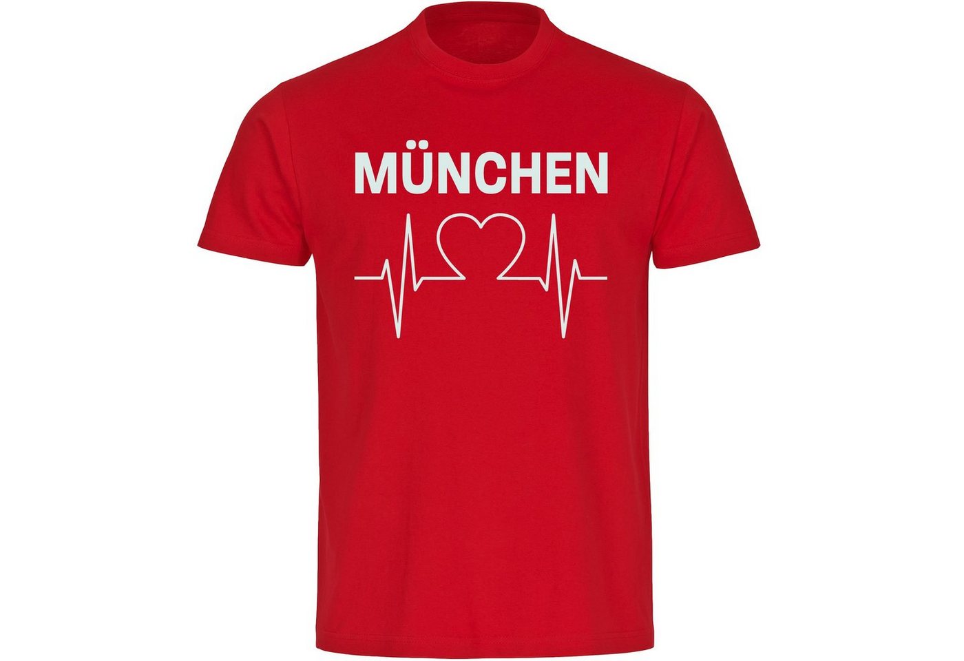 multifanshop T-Shirt Herren München rot - Herzschlag - Männer von multifanshop