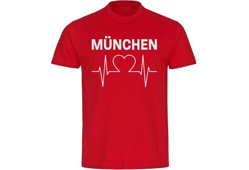 multifanshop T-Shirt Herren München rot - Herzschlag - Männer von multifanshop