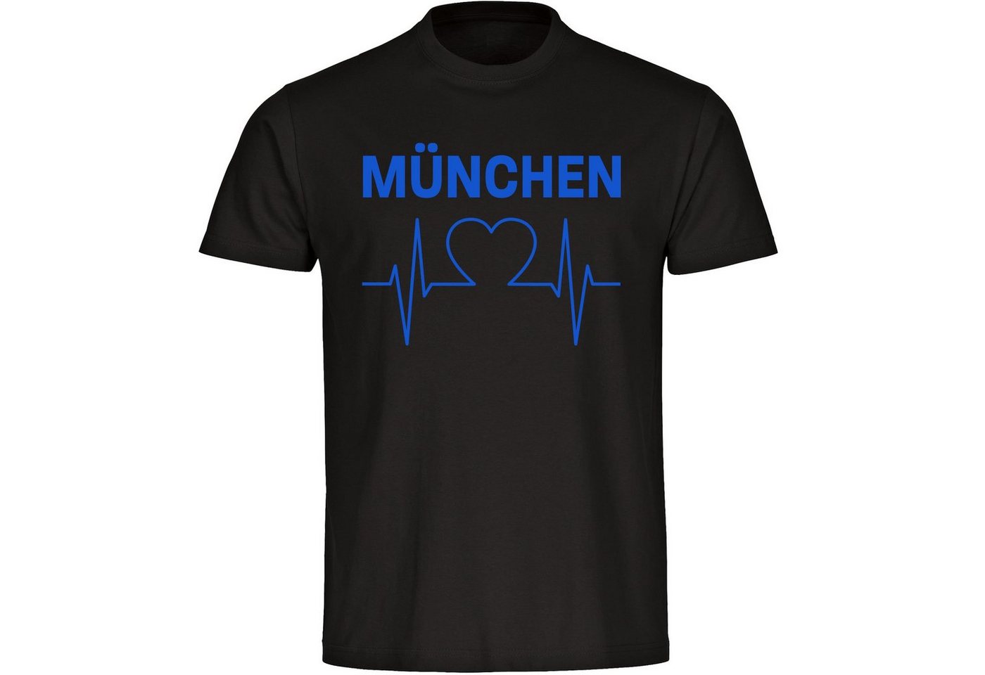 multifanshop T-Shirt Herren München blau - Herzschlag - Männer von multifanshop