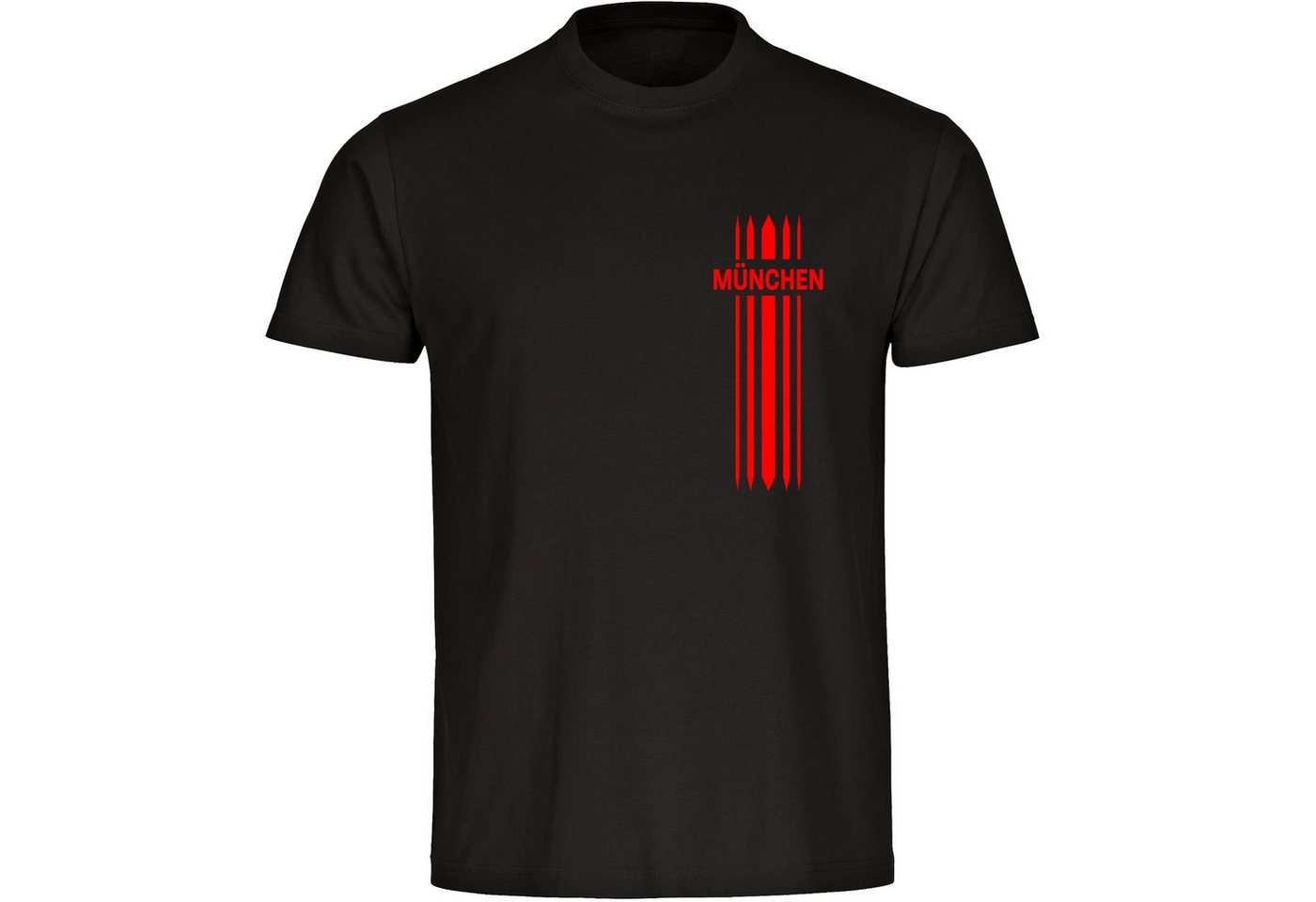 multifanshop T-Shirt Herren München rot - Streifen - Männer von multifanshop