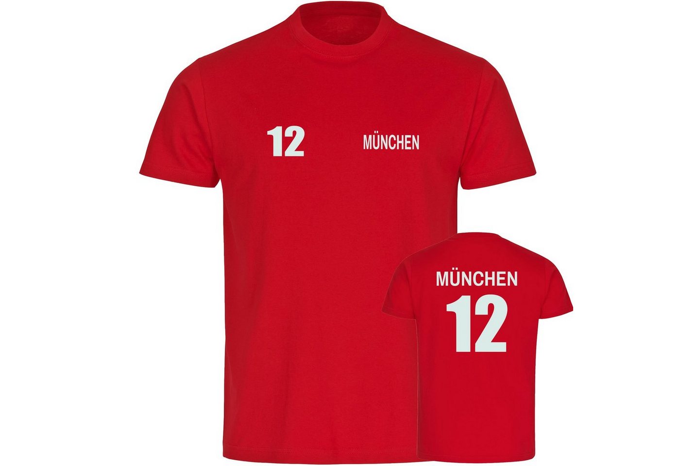 multifanshop T-Shirt Herren München rot - Trikot 12 - Männer von multifanshop