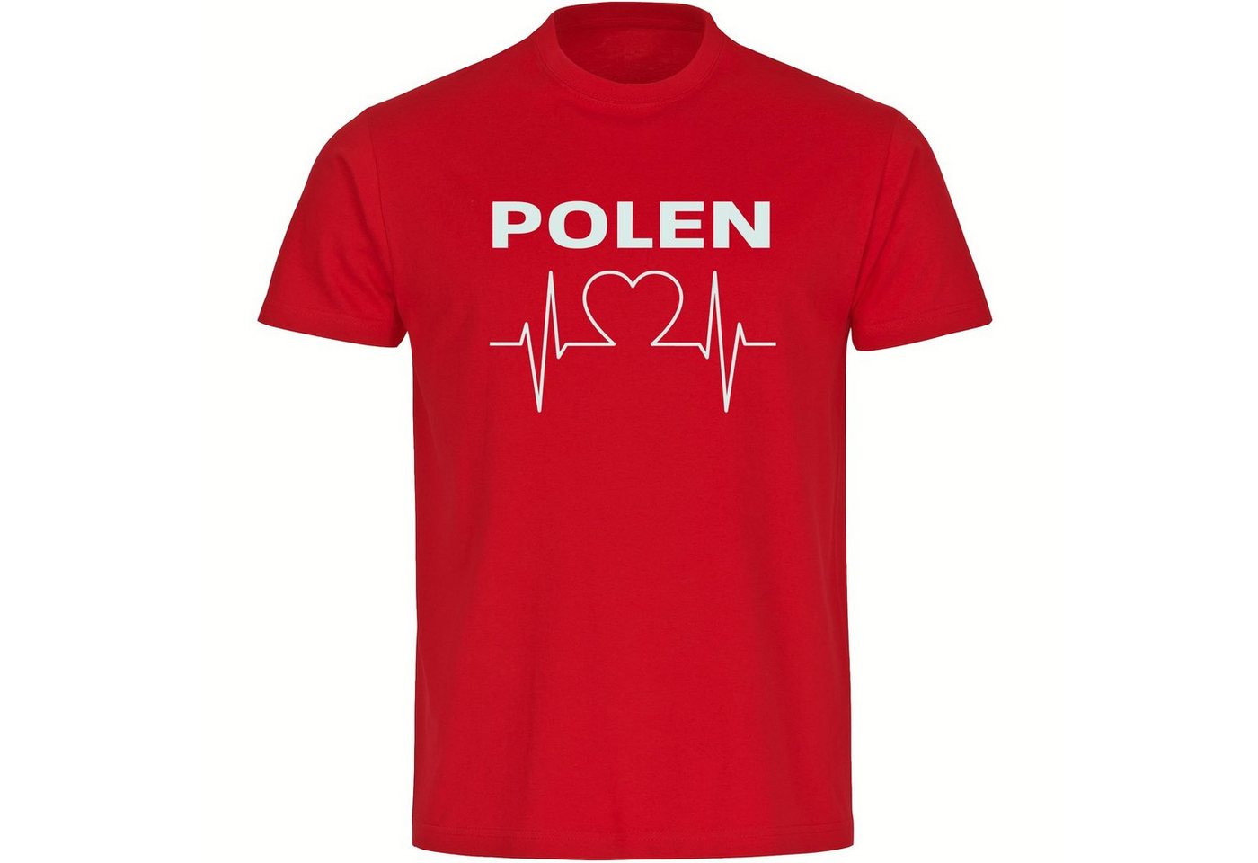 multifanshop T-Shirt Herren Polen - Herzschlag - Männer von multifanshop