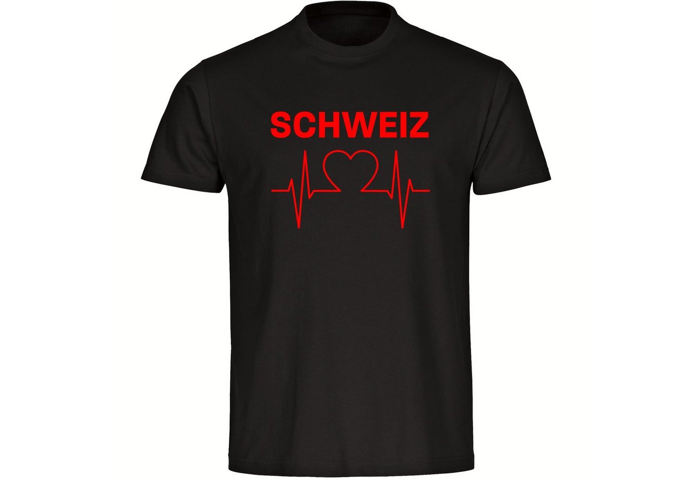 multifanshop T-Shirt Herren Schweiz - Herzschlag - Männer von multifanshop