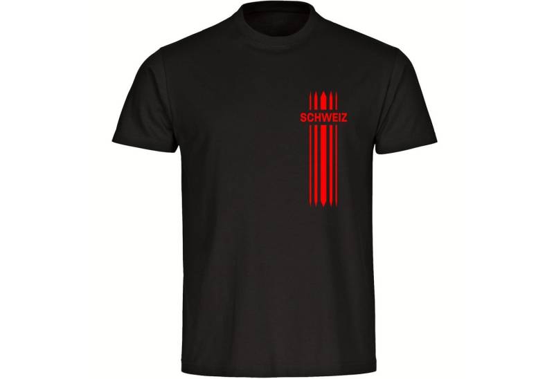multifanshop T-Shirt Herren Schweiz - Streifen - Männer von multifanshop