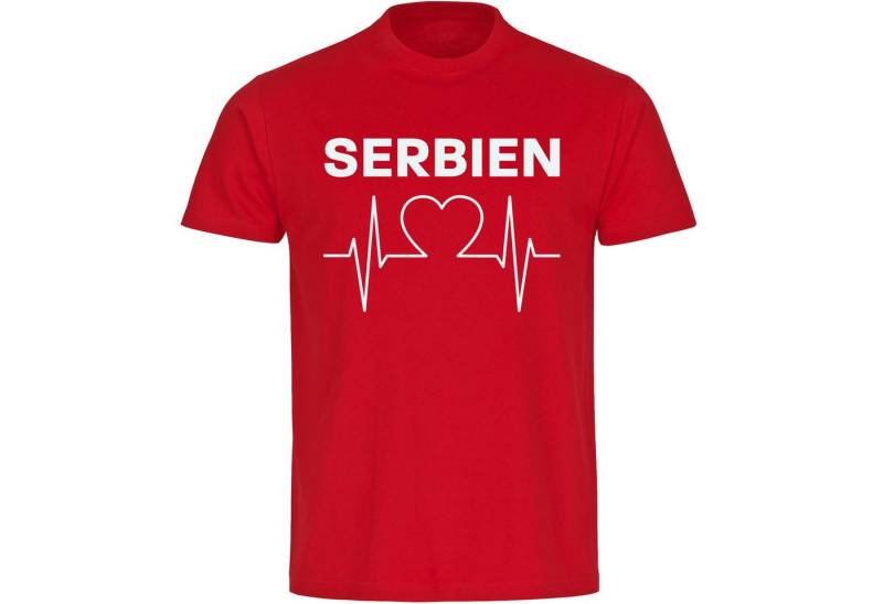 multifanshop T-Shirt Herren Serbien - Herzschlag - Männer von multifanshop