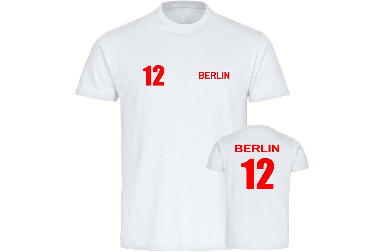 multifanshop T-Shirt Kinder Berlin rot - Trikot 12 - Boy Girl von multifanshop