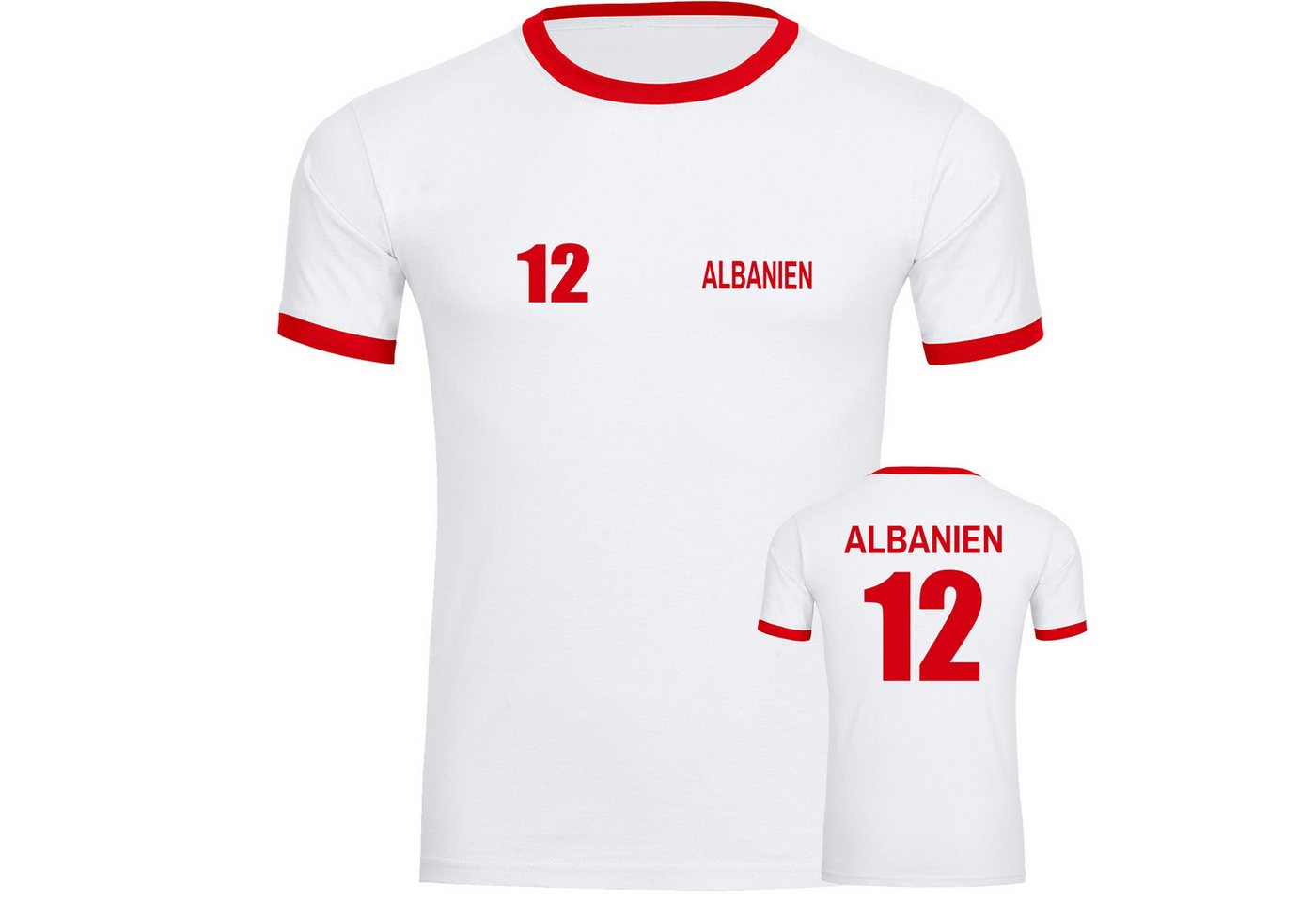 multifanshop T-Shirt Kontrast Albanien - Trikot 12 - Männer von multifanshop