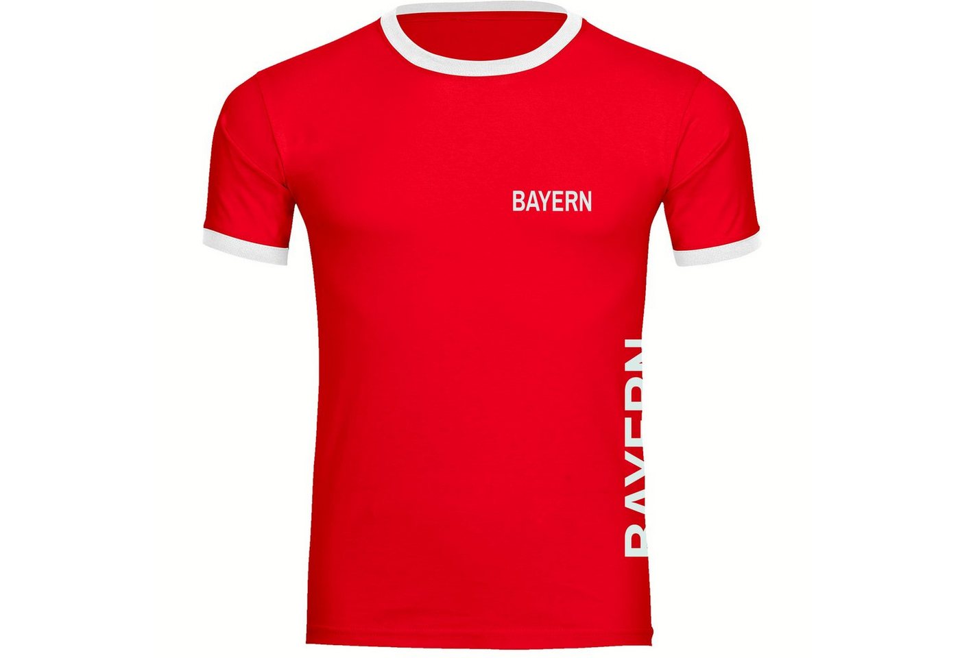 multifanshop T-Shirt Kontrast Bayern - Brust & Seite - Männer von multifanshop