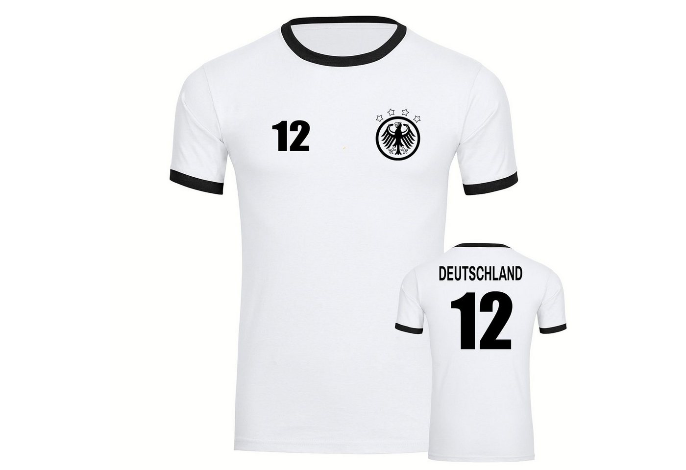 multifanshop T-Shirt Kontrast Deutschland - Adler Retro Trikot 12 - Männer von multifanshop