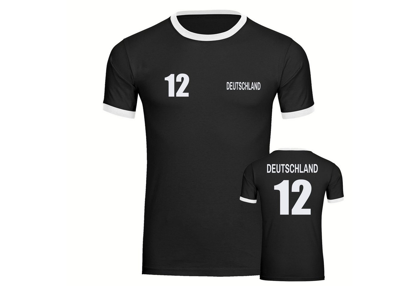 multifanshop T-Shirt Kontrast Deutschland - Trikot 12 - Männer von multifanshop