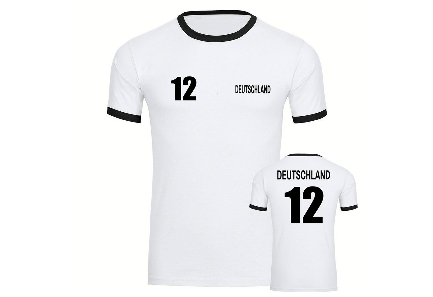 multifanshop T-Shirt Kontrast Deutschland - Trikot 12 - Männer von multifanshop