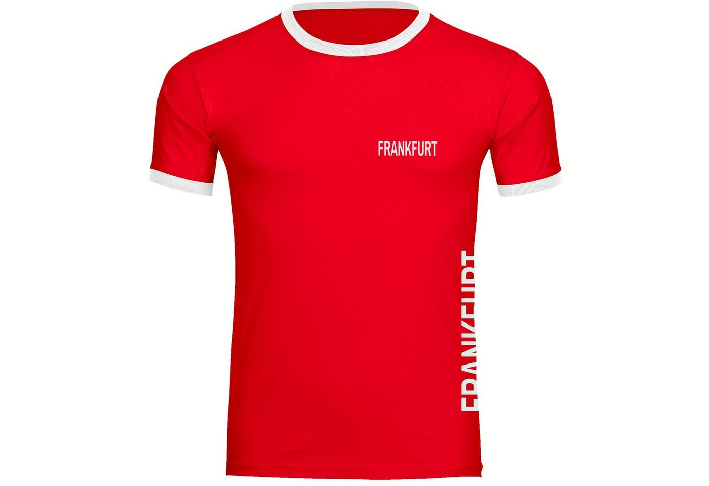 multifanshop T-Shirt Kontrast Frankfurt - Brust & Seite - Männer von multifanshop