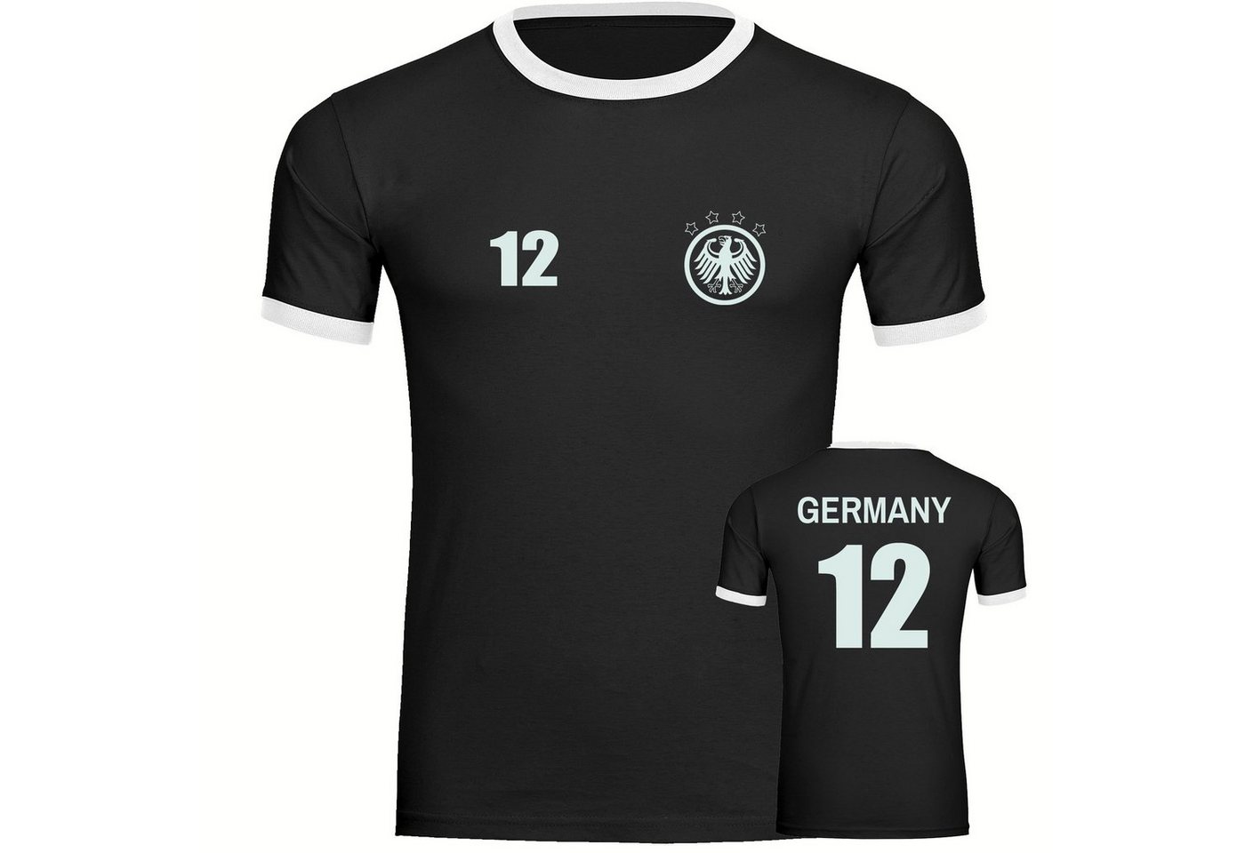 multifanshop T-Shirt Kontrast Germany - Adler Retro Trikot 12 - Männer von multifanshop