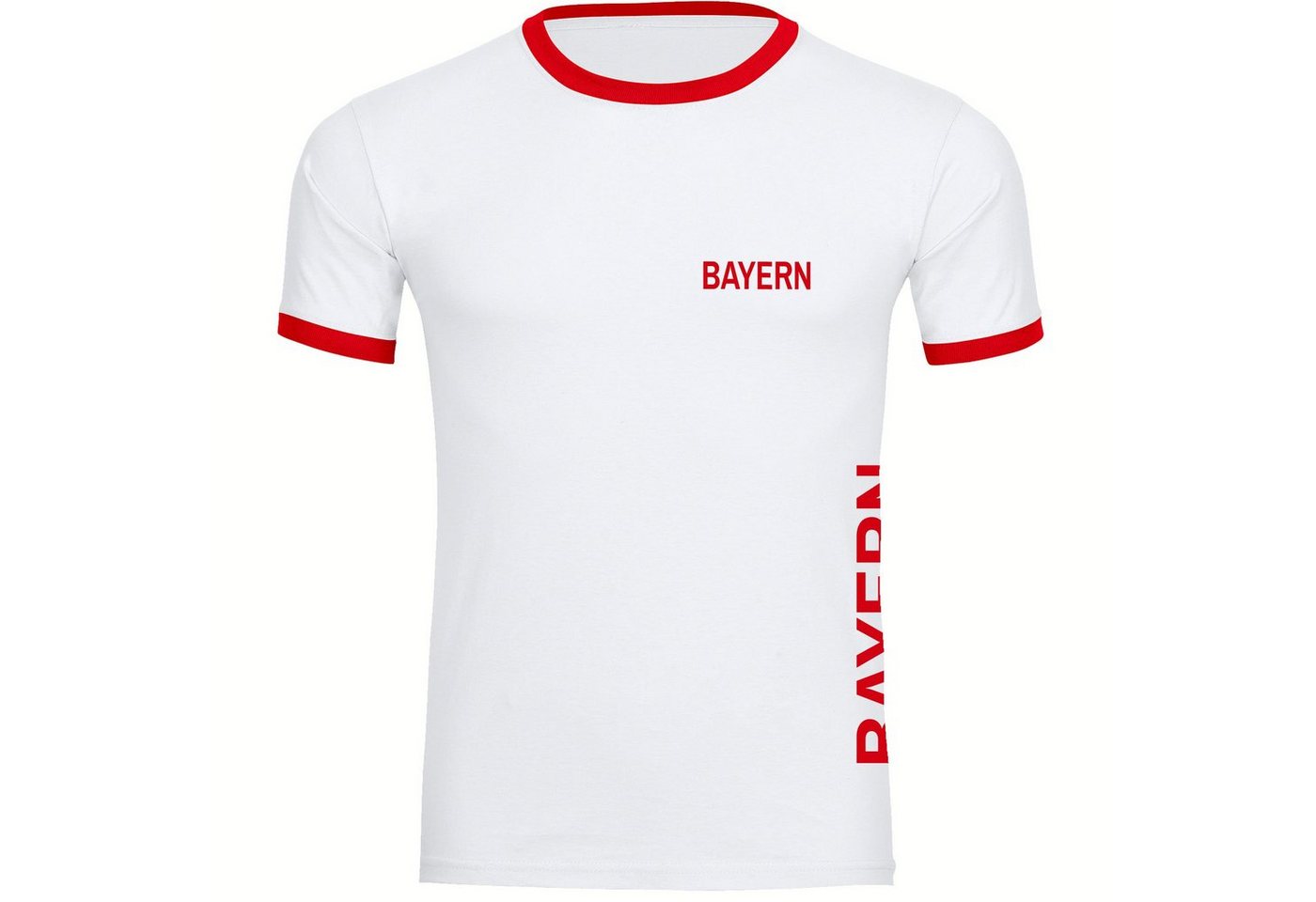 multifanshop T-Shirt Kontrast Bayern - Brust & Seite - Männer von multifanshop