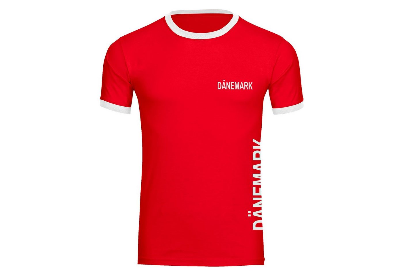 multifanshop T-Shirt Kontrast Dänemark - Brust & Seite - Männer von multifanshop