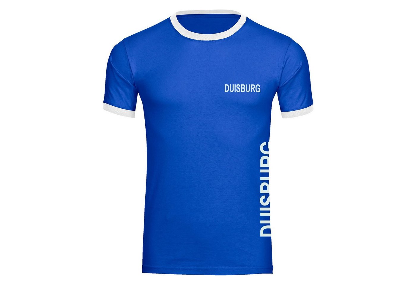 multifanshop T-Shirt Kontrast Duisburg - Brust & Seite - Männer von multifanshop
