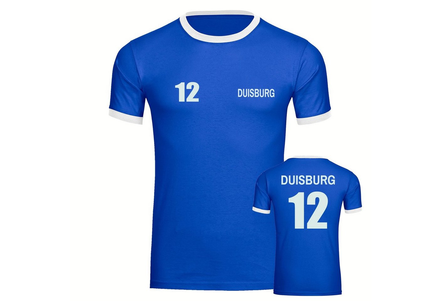 multifanshop T-Shirt Kontrast Duisburg - Trikot 12 - Männer von multifanshop