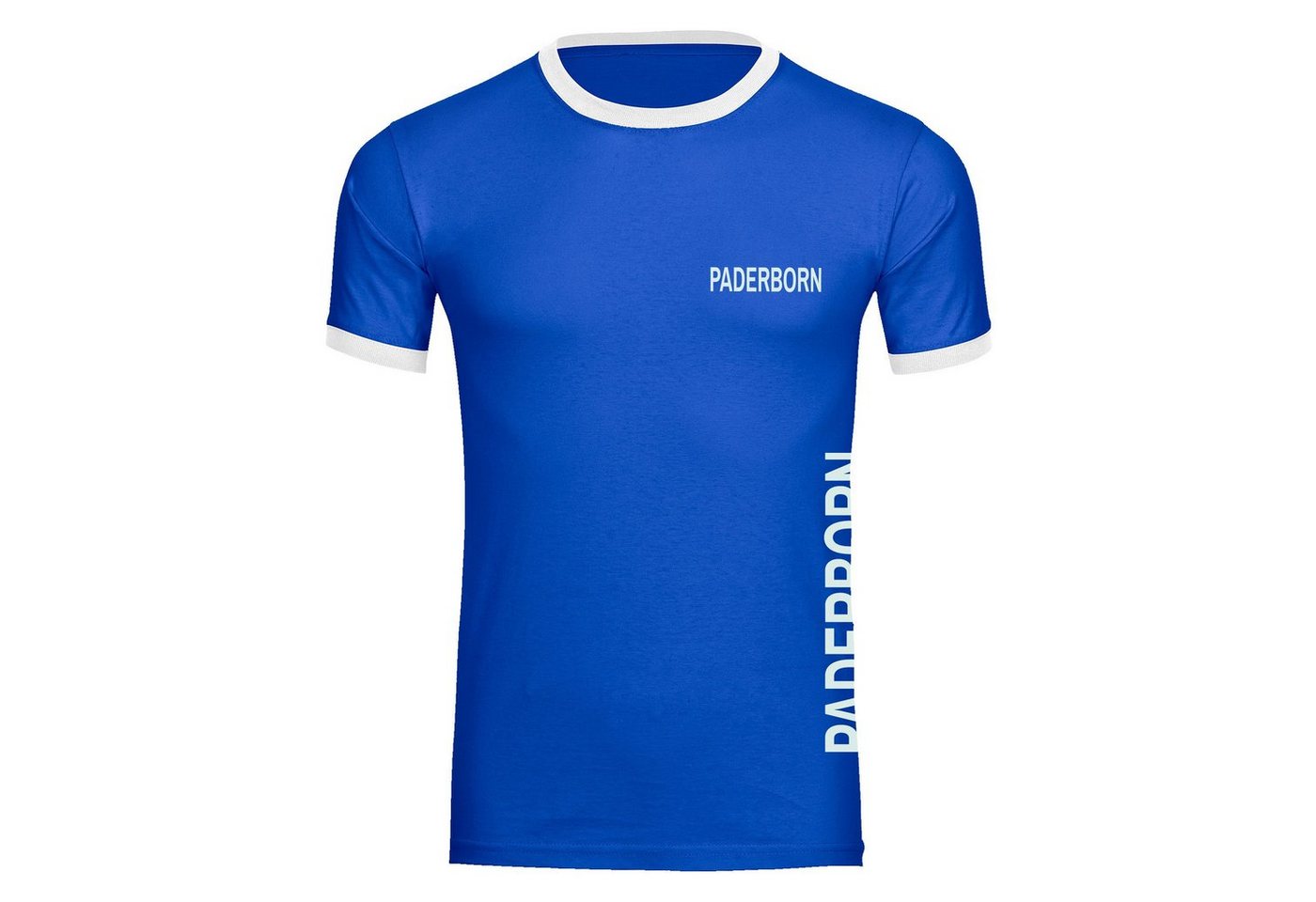 multifanshop T-Shirt Kontrast Paderborn - Brust & Seite - Männer von multifanshop