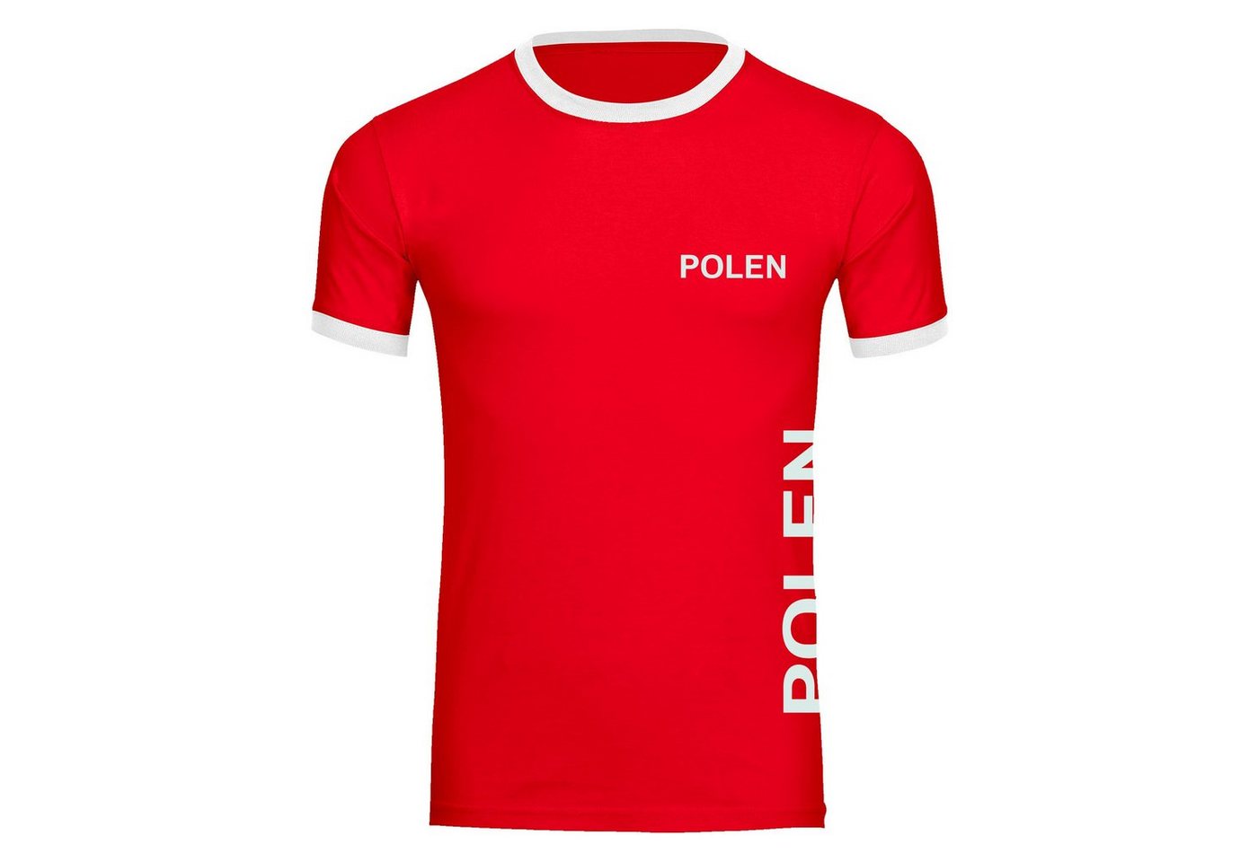 multifanshop T-Shirt Kontrast Polen - Brust & Seite - Männer von multifanshop